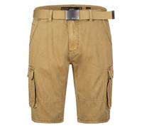 Indicode Hommes Blixt Cargo Shorts | Pantalon Court Cargo avec 6 Poches et Ceinture Amber L