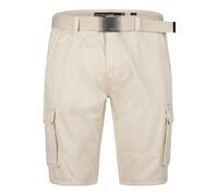 Indicode Hommes Blixt Cargo Shorts | Pantalon Court Cargo avec 6 Poches et Ceinture Fog M