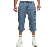 Indicode Homme short cargo Nicolas Check-3/4 bermuda trois quarts pantalon