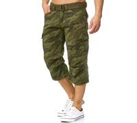 Indicode Homme short cargo Nicolas Check-3/4 bermuda trois quarts pantalon