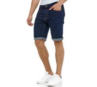 Indicode Hommes Caden Jeans Shorts | Pantalon Court en Jean à 5 Poches Rinse Wash L