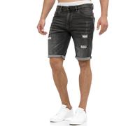 Indicode Hommes Caden Jeans Shorts | Pantalon Court en Jean à 5 Poches Holes - DK Grey XXL