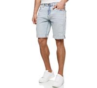 Indicode Hommes Caden Jeans Shorts | Pantalon Court en Jean à 5 Poches Holes - Foam Blue L