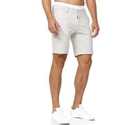 Indicode Hommes Aalborg Chino Shorts | Pantalon Court Chino à 4 Poches Ecru Mix S