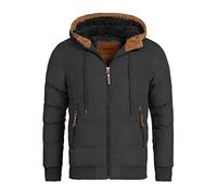 Indicode Hommes Adeline Winter Jacket | Veste d'hiver avec capuche doublée Black M