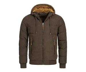 Indicode Hommes Adeline Winter Jacket | Veste d'hiver avec capuche doublée Demitasse mix S
