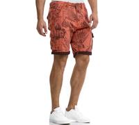Indicode Hommes Albert Cargo Shorts | Pantalon Court Cargo hawaïen meca Orange XXL