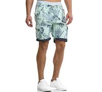 Indicode Hommes Albert Cargo Shorts | Pantalon Court Cargo hawaïen Surf Spray XL