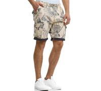 Indicode Hommes Albert Cargo Shorts | Pantalon Court Cargo hawaïen White Pepper M