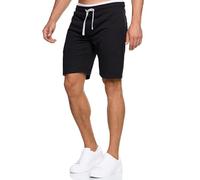Indicode Hommes Aldrich SweatShorts | Pantalon Court de survêtement à Cordon de Serrage Black L