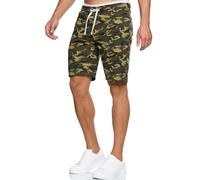 Indicode Hommes Aldrich SweatShorts | Pantalon Court de survêtement à Cordon de Serrage Dired Camouflage L