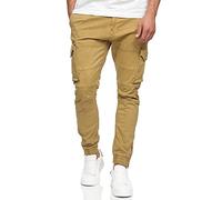 Indicode Hommes Alex Cargo Pants | Pantalon Cargo en Coton avec 6 Poches Amber L