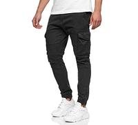 Indicode Hommes Alex Cargo Pants | Pantalon Cargo en Coton avec 6 Poches Black M