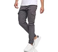 Indicode Hommes Alex Cargo Pants | Pantalon Cargo en Coton avec 6 Poches DK Grey S