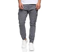 Indicode Hommes Alex Cargo Pants | Pantalon Cargo en Coton avec 6 Poches Iron M