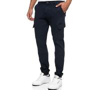 Indicode Hommes August Cargo Pants | Pantalon Cargo en Coton avec 6 Poches Navy L