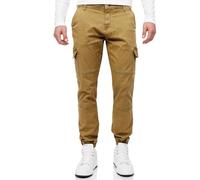 Indicode Hommes August Cargo Pants | Pantalon Cargo en Coton avec 6 Poches Amber XL