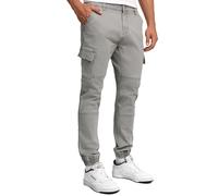 Indicode Hommes August Cargo Pants | Pantalon Cargo en Coton avec 6 Poches Lt Grey S