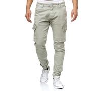 Indicode Hommes August Cargo Pants | Pantalon Cargo en Coton avec 6 Poches Lt Grey XL