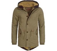Indicode Hommes Barge Winter Jacket | Veste d'hiver avec capuche et doublure teddy Army XXL