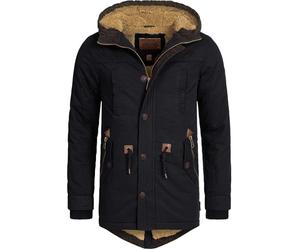 Indicode Hommes Barge Winter Jacket | Veste d'hiver avec capuche et doublure teddy Black XL