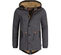 Indicode Hommes Barge Winter Jacket | Veste d'hiver avec capuche et doublure teddy Dk Grey L