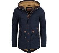 Indicode Hommes Barge Winter Jacket | Veste d'hiver avec capuche et doublure teddy Navy L