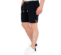 Indicode Hommes Beauvals Shorts | Pantalon Court en Coton et Lin Black XL