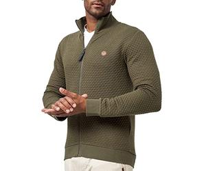 Indicode Hommes Bermie Sweat Jacket | Veste Sweat à col Montant Army M