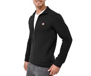 Indicode Hommes Bermie Sweat Jacket | Veste Sweat à col Montant Black XXL