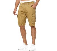 Indicode Hommes Blixt Cargo Shorts | Pantalon Court Cargo avec 6 Poches et Ceinture Amber L