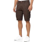 Indicode Hommes Blixt Cargo Shorts | Pantalon Court Cargo avec 6 Poches et Ceinture DK Brown M