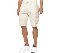 Indicode Hommes Blixt Cargo Shorts | Pantalon Court Cargo avec 6 Poches et Ceinture Fog L