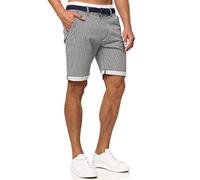 Indicode Hommes Bourchier Chino Shorts | Pantalon Court Chino avec Ceinture Black M