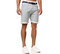 Indicode Hommes Bourchier Chino Shorts | Pantalon Court Chino avec Ceinture DK Denim XL