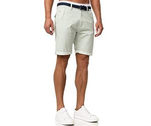 Indicode Hommes Bourchier Chino Shorts | Pantalon Court Chino avec Ceinture Surf Spray L
