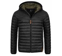 Indicode Hommes Bowers Quilted Jacket | Veste matelassée aspect doudoune Black L