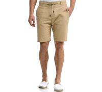 Indicode Hommes Bowmanville Shorts | Pantalon Court en Lin et Coton Cornstalk L