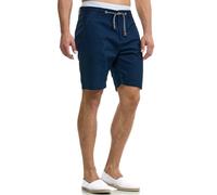 Indicode Hommes Bowmanville Shorts | Pantalon Court en Lin et Coton Navy XL
