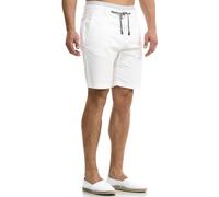 Indicode Hommes Bowmanville Shorts | Pantalon Court en Lin et Coton Offwhite L