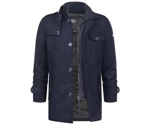 Indicode Hommes Brandon Coat | Manteau court à col montant Navy M