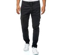 Indicode Hommes Broadwick Cargo Pants | Pantalon Cargo en Coton avec 6 Poches Black XXL