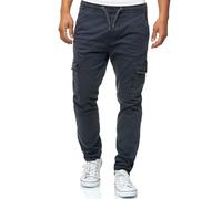 Indicode Hommes Broadwick Cargo Pants | Pantalon Cargo en Coton avec 6 Poches Navy L