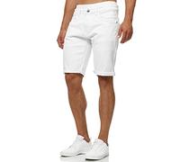 Indicode Hommes Caden Jeans Shorts | Pantalon Court en Jean à 5 Poches Offwhite M