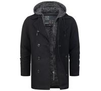 Indicode Hommes Cliff Coat | Manteau court à col montant Black L