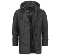 Indicode Hommes Cliff Coat | Manteau court à col montant Black Mix L