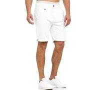 Indicode Hommes Cuba Chino Shorts | Pantalon Court Chino à 5 Poches Off White XXL