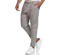 Indicode Hommes Cunningham Pants | Pantalon en Coton et Lin Lt Grey L