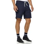 Indicode Hommes Dannie Cargo SweatShorts | Pantalon Court Cargo en Sweat avec Cordon de Serrage Navy XL
