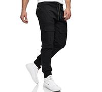 Indicode Hommes Dennis Cargo Pants | Pantalon Cargo en 98% Coton avec 6 Poches Black XXL